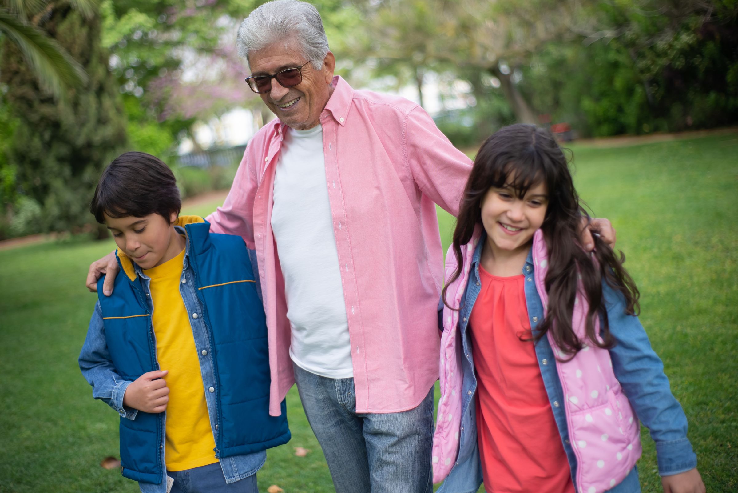 Grandparents enjoying time outdoors with their grandchildren