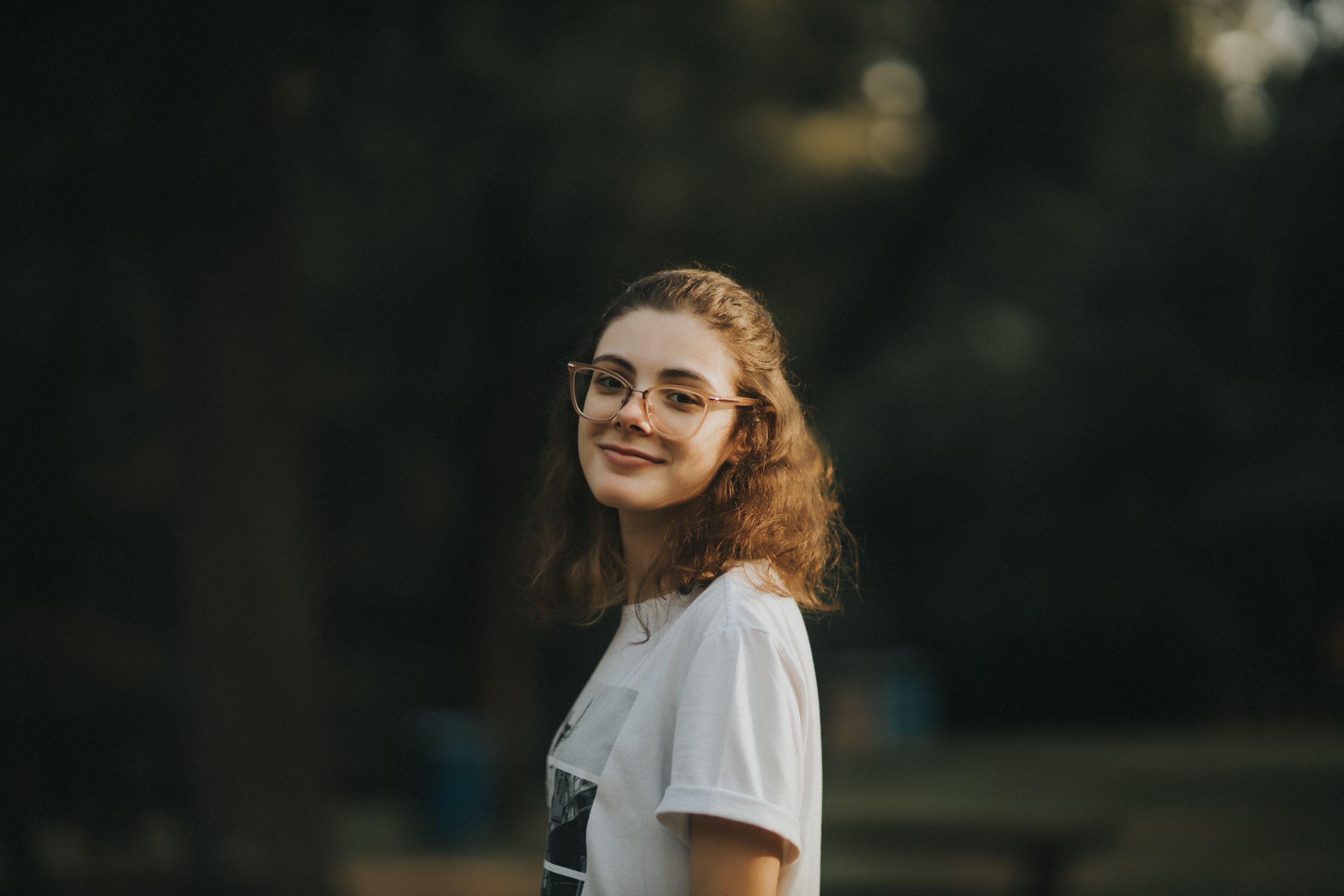 Young adult at a corneal examination